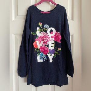 Oshkosh Floral Tunic Top Girl’s Size 8 NAVY ‘Lovely’